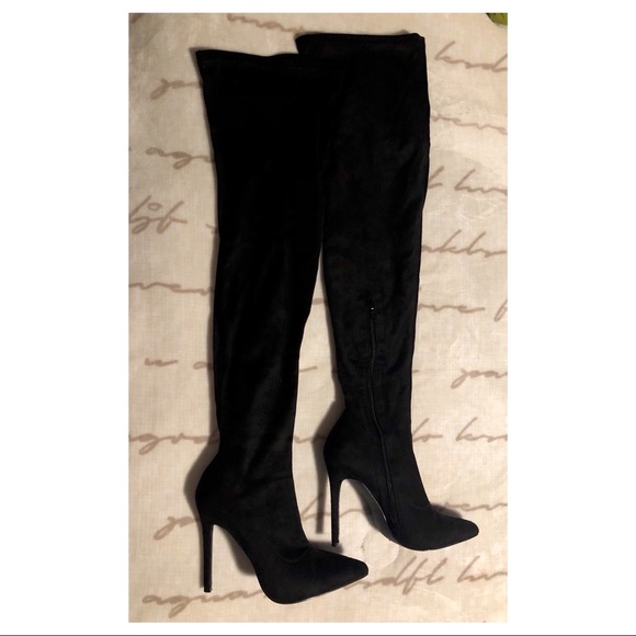 Thigh High Suede Boots - Picture 2 of 4